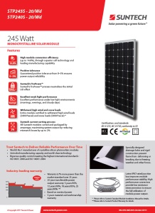 The development in available solar panel sizes