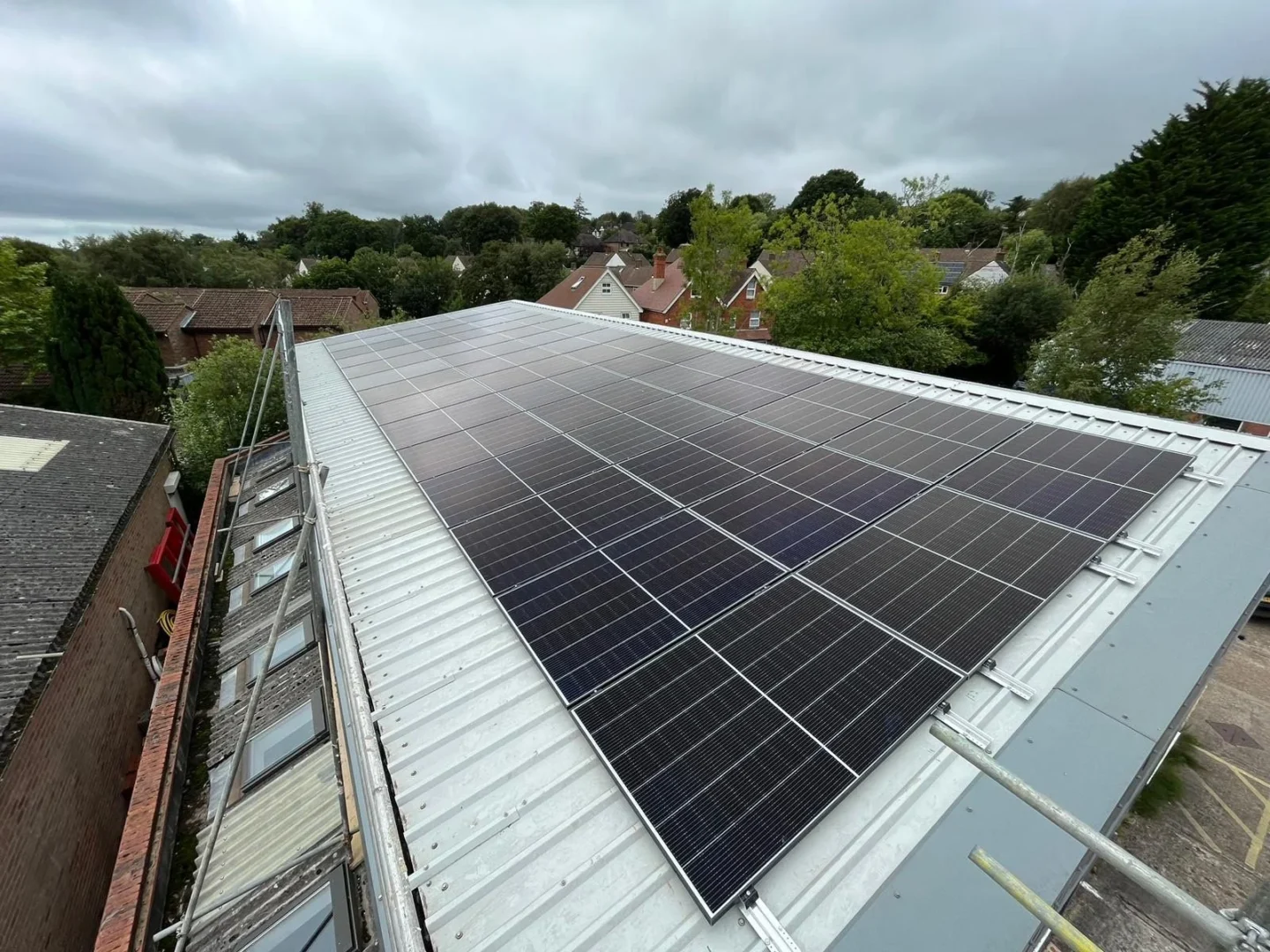 Solar panels on lab roof