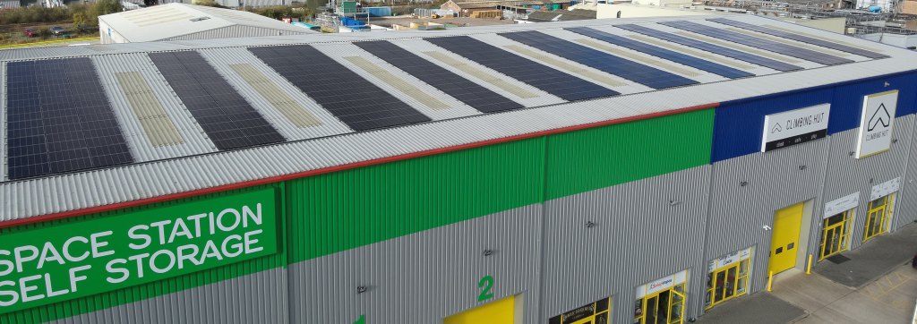 An image of solar panels on a space station