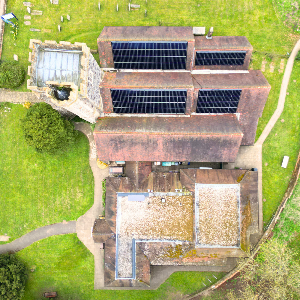 A religious building with solar panels