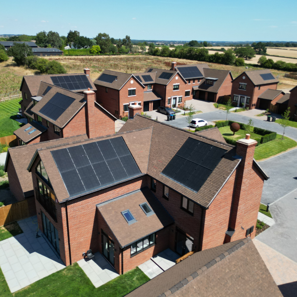 Image of solar panels on newly developed homes