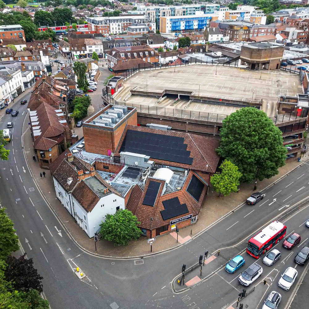 An image of an aerial view of a solar project